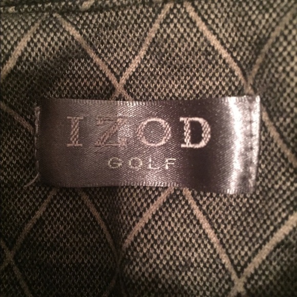 Izod golf gray diamond pattern polo - Picture 2 of 6